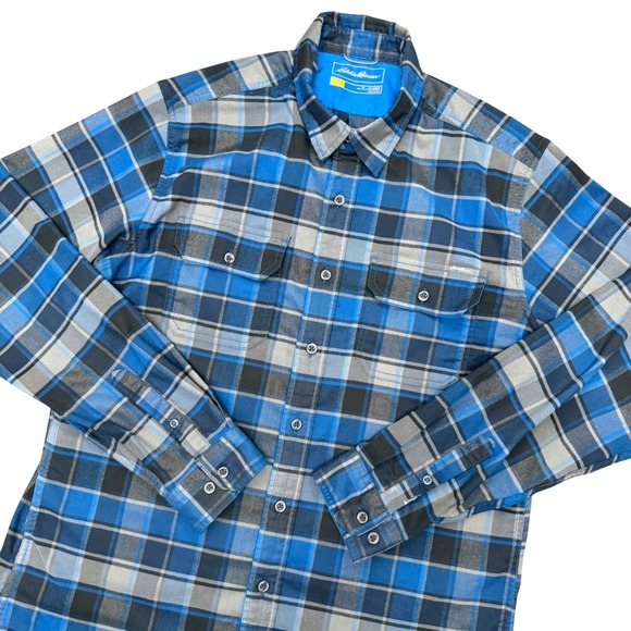 Eddie Bauer Other - Eddie Bauer Travex Shirt Mens TL Blue Grey Plaid Classic Fit Button Down Hiking